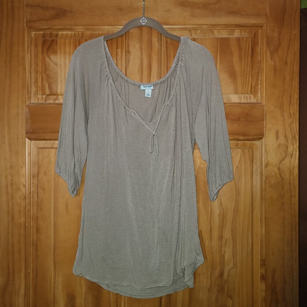 Old Navy Beige Loose Raglan Boho Top